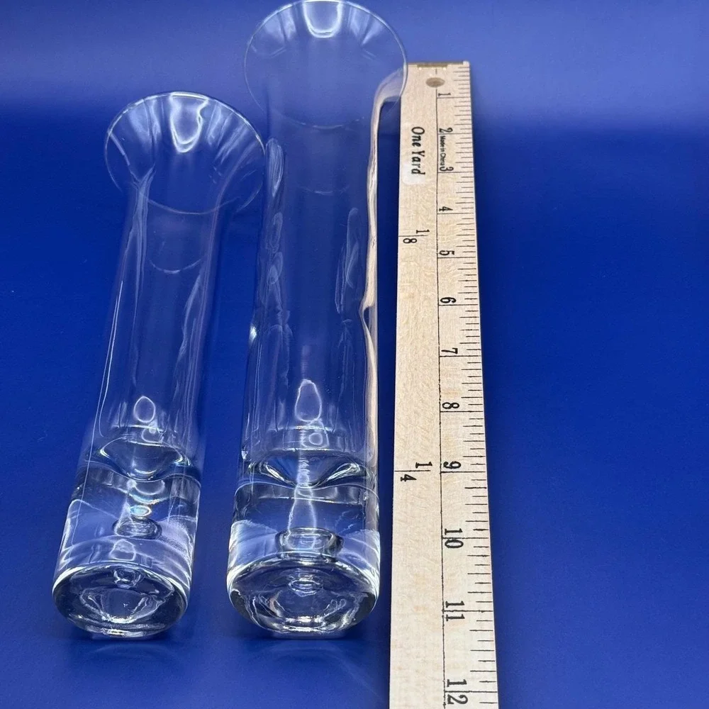 Crown Corning Horizon Bud Vase Set 8" & 10" Vintage Australian Crystal Glass-Box - Picture 10 of 13